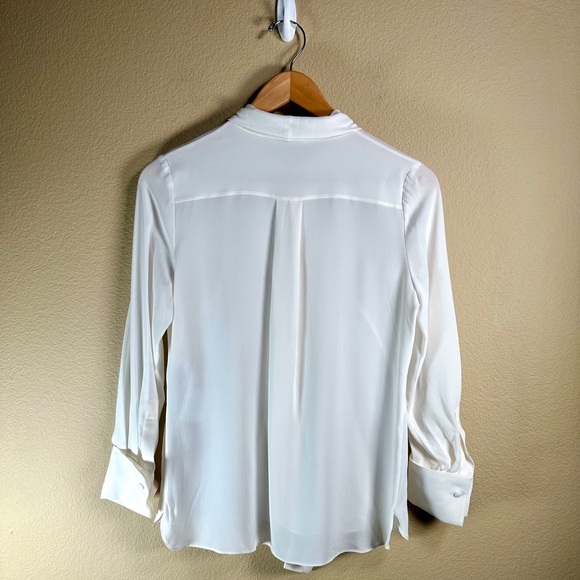 Alexander McQueen Silk Bow Blouse in Cream - Picture 2 of 9